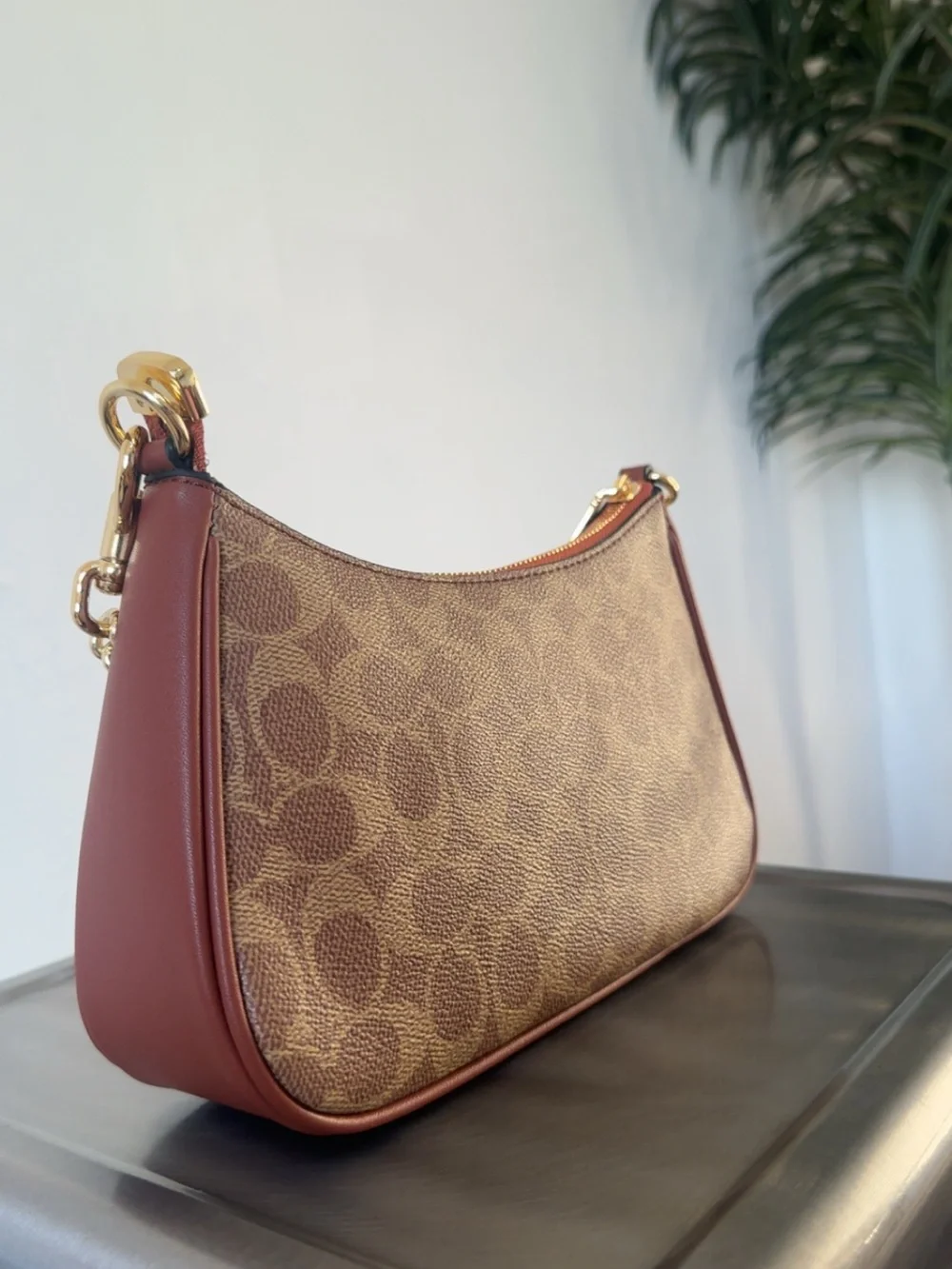 🤎COACH Teri Shoulder Bag In Signature Canvas Brown ( Same Day Shipping)🤎 - Picture 8 of 13
